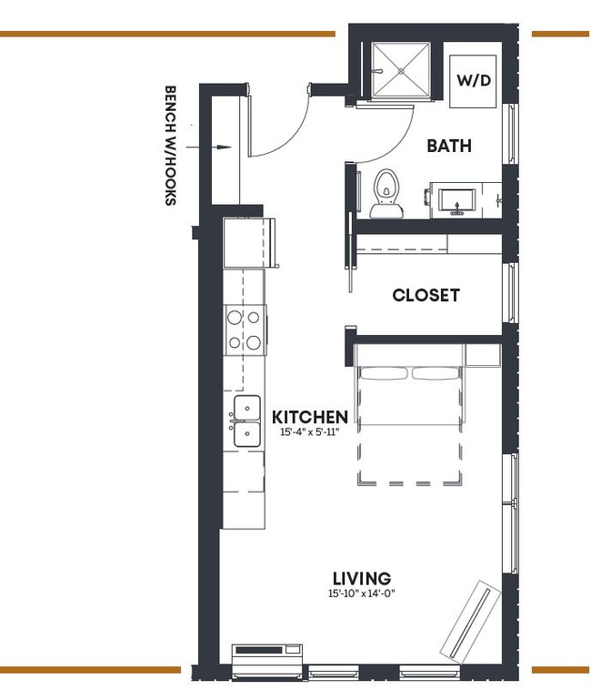 Floorplan - SoPHI Apartments | Spacious Studios!