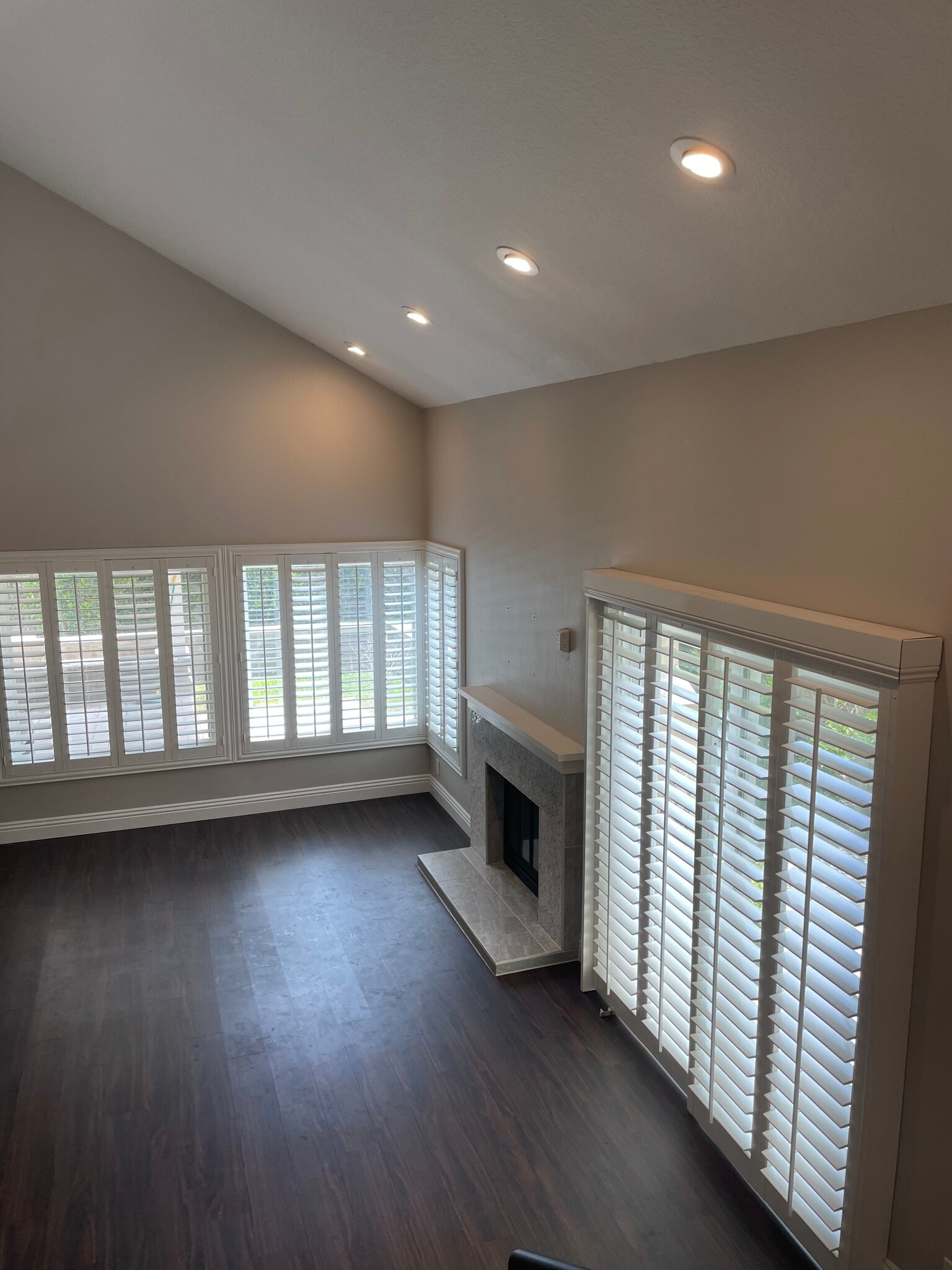 View from the stairs — fireplace - 3736 Armitage Ave