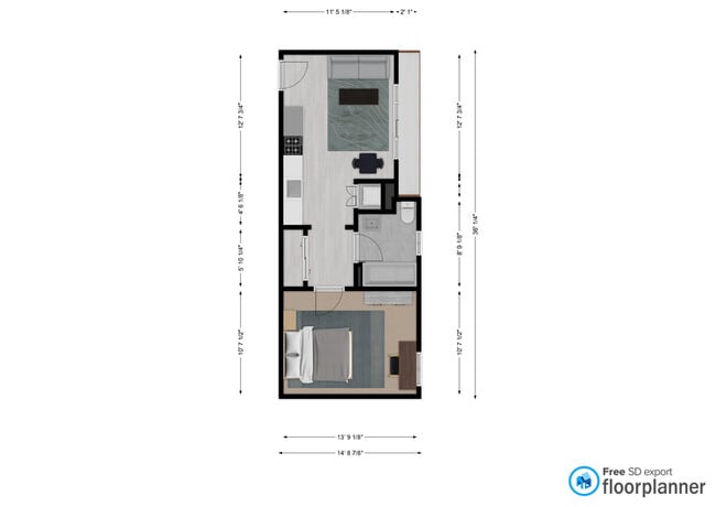 Floor plan 02 - 444 sq feet - The Artisan