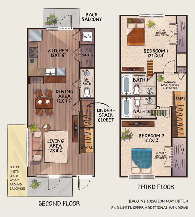 Building Photo - 2 bedroom Townhouse- with side balcony - A...