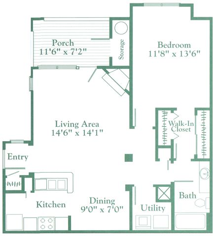 1 Bedroom / 1 Bath / 856 Sq.Ft. - Southern Village Apartments