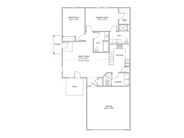 2 BR, 2 BA Rear loaded - The Residences at Woodside