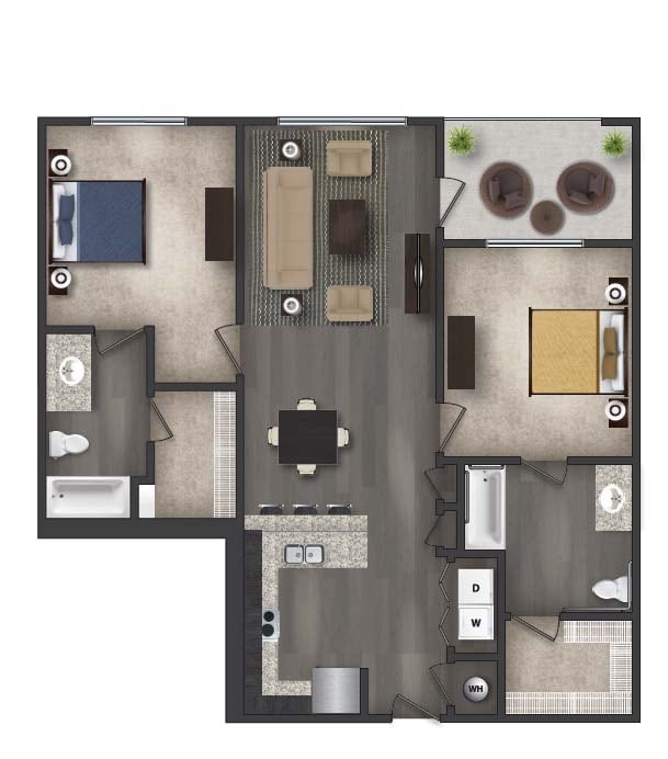 Moseley 2x2 1022 SQ FT - Flats on 4th