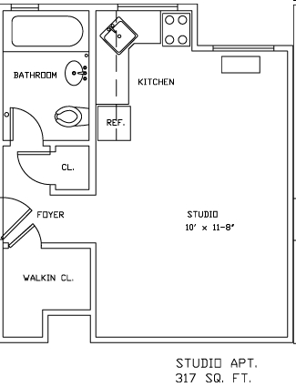 Studio - Elm Towers