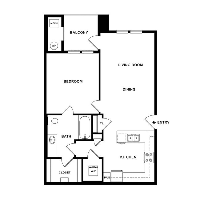 Fullerton - 1x1 Floor Plan - Verdant at Green Valley