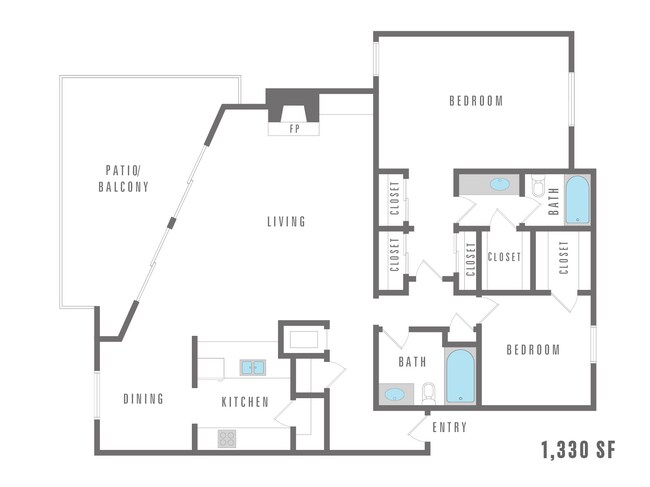 Two Bedroom, Two Bathroom, 1,330 SF - Altitude