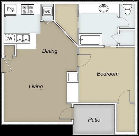 1BR/1BA - Parkwest Place Apartments