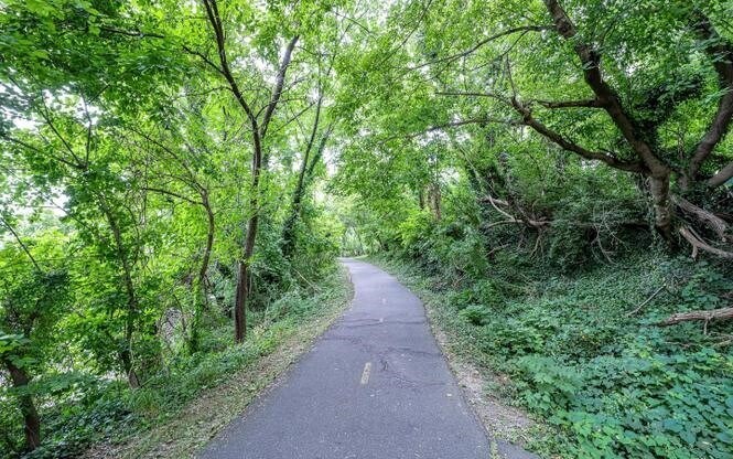 Mount Vernon Trail Entrance Directly Behind Building (Walking/Biking) DC to Alexandria - 501 Slaters Ln