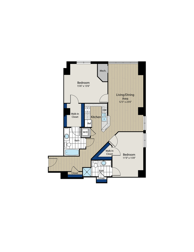 The Hamilton I Floor Plan - Meridian at Gallery Place