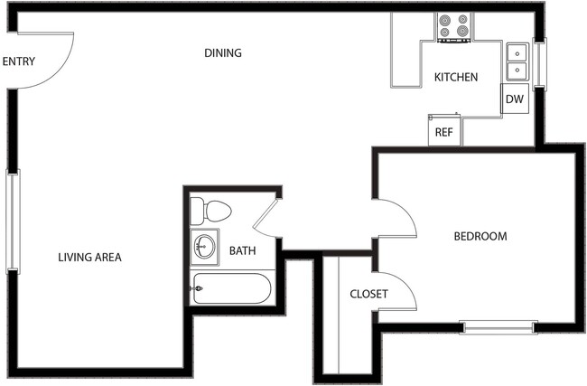 LIV @ University - One Bedroom Floor Plan - ATMO Bruce