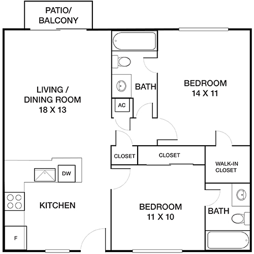 Floorplan - Plantation Gardens Apartment Homes