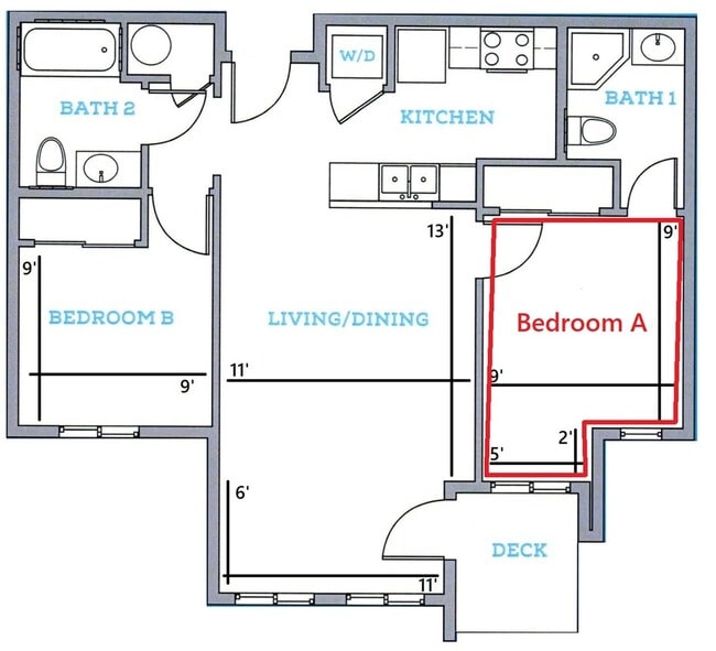A - Bedroom A available to lease - The Pearl