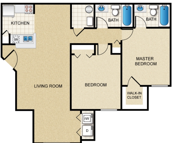 2BR/2BA - Woodland Point Apartments