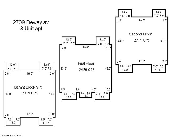 Floorplan - 2709 Dewey Ave