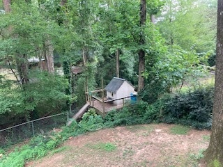 back yard from deck with play structure - 814 Tullahoma Dr
