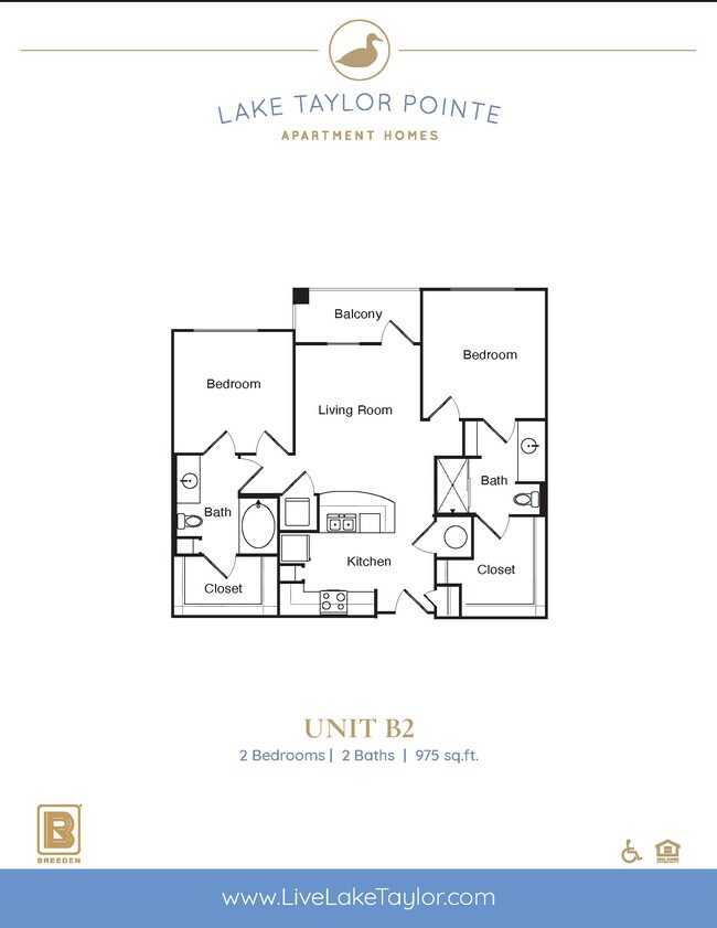 B2 Floorplan - Lake Taylor Pointe Apartment Homes