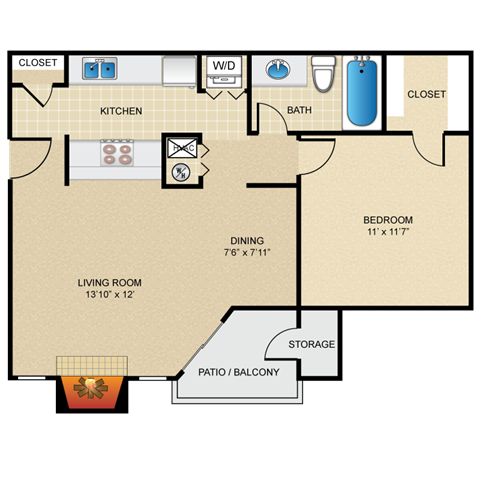 Floorplan - Highland Park Apartment Homes