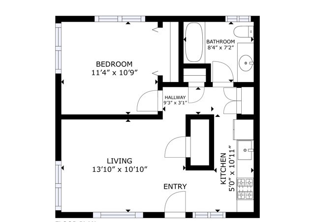 1 Bedroom View 576 Sq Ft - 601 Jackson Apartments
