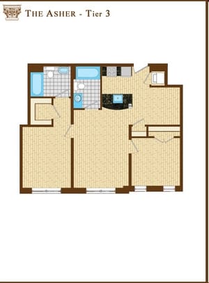 2BR/2BA - The Asher