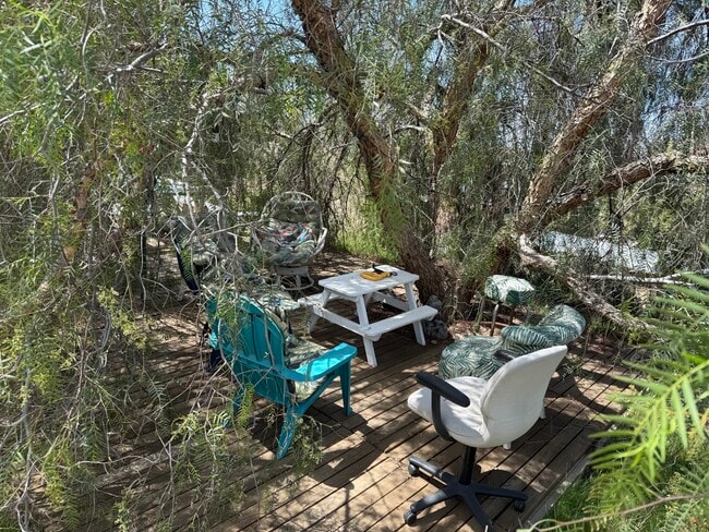 Zen deck under a friendly pepper tree - 10160 Escondido Canyon Rd