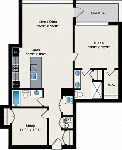 Floorplan - 1846 W Division Apartments