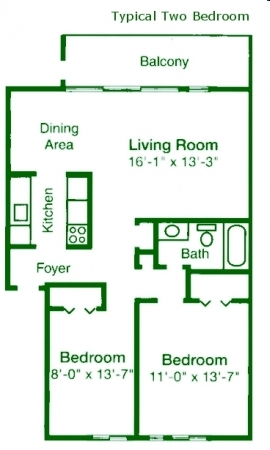 2BR/1BA - Lake Club Apartments