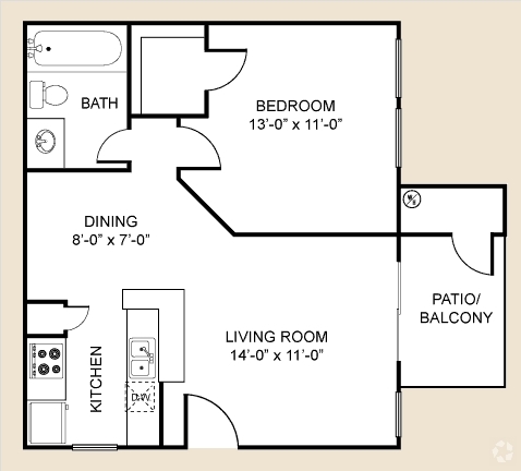 1BR/1BA - Crystal Creek Apartments