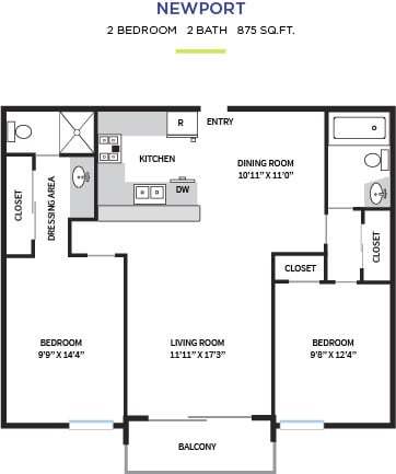Floorplan - Pacific Bay Club Apartments