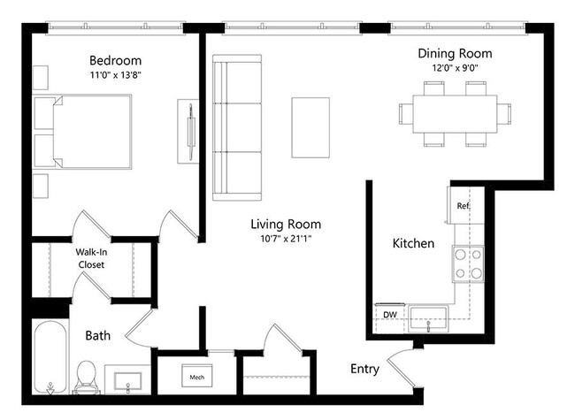 Floorplan - Terrace View Apartments