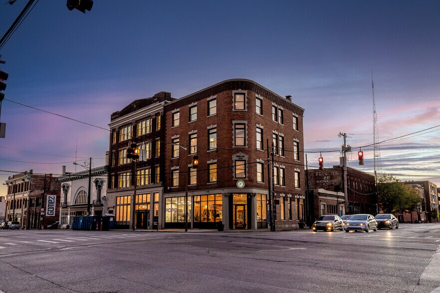 Mueller Flats at dusk. Bridges Napalese restaurant on 1st floor. - 795 E McMillan St