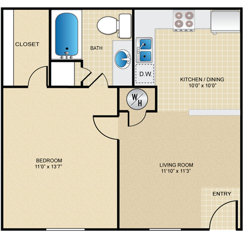 Floorplan - Deerfield Apartment Homes