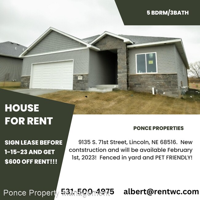 5 br, 3 bath House 9135 S. 71st Street 9135 S 71st St Lincoln NE