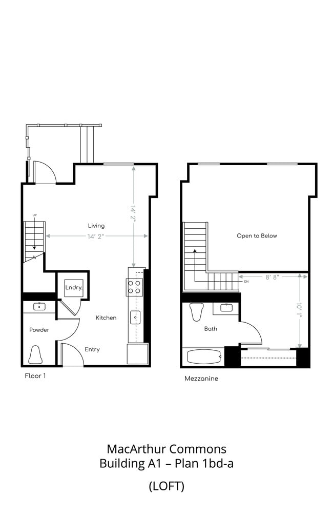 One Bedroom Loft - MacArthur Commons
