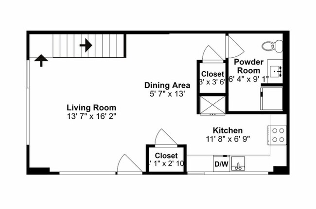 Downstairs layout (flipped horizontally) - 175 West Saint James Street