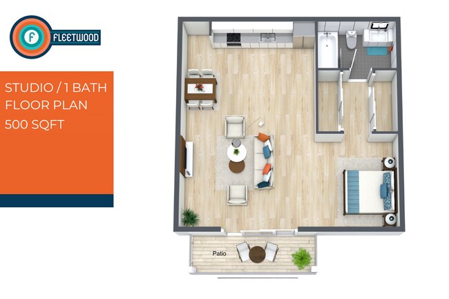 Floorplan - Modern Studio, 1 & 2 Bedroom Apartments in La Mesa Near Lake Murray