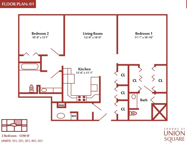 2BR/2BA - Condos At Union Square