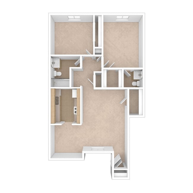 Two Bedroom - 951 sq. ft. - Beechwood - Beechwood & Beechwood Terrace Apartments