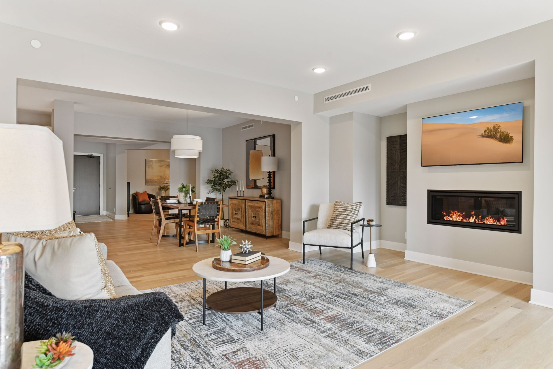 Gas fireplace located in the living room - 222 Ferndale Rd S