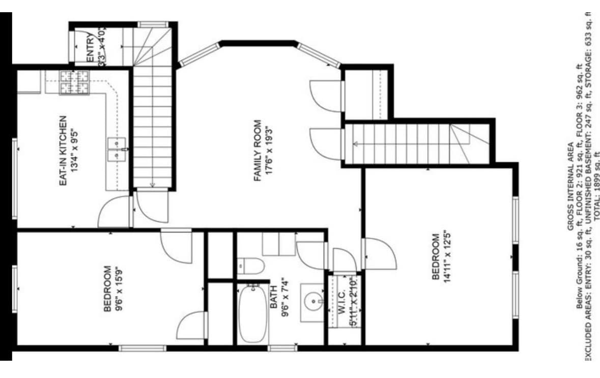Floor Plan. 962 sq’ - 15 West Ave