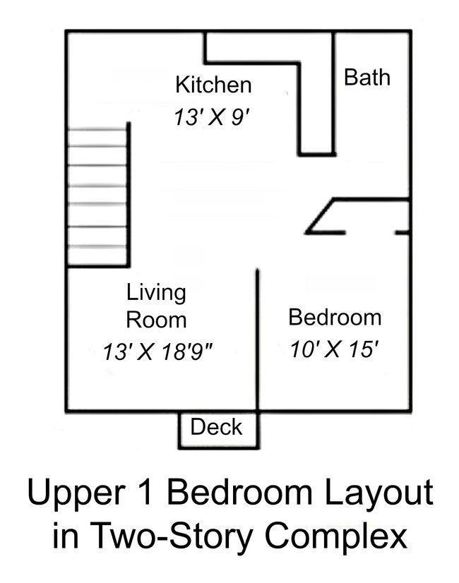 1 Bedroom Upper Layout - Pinedale Apartments