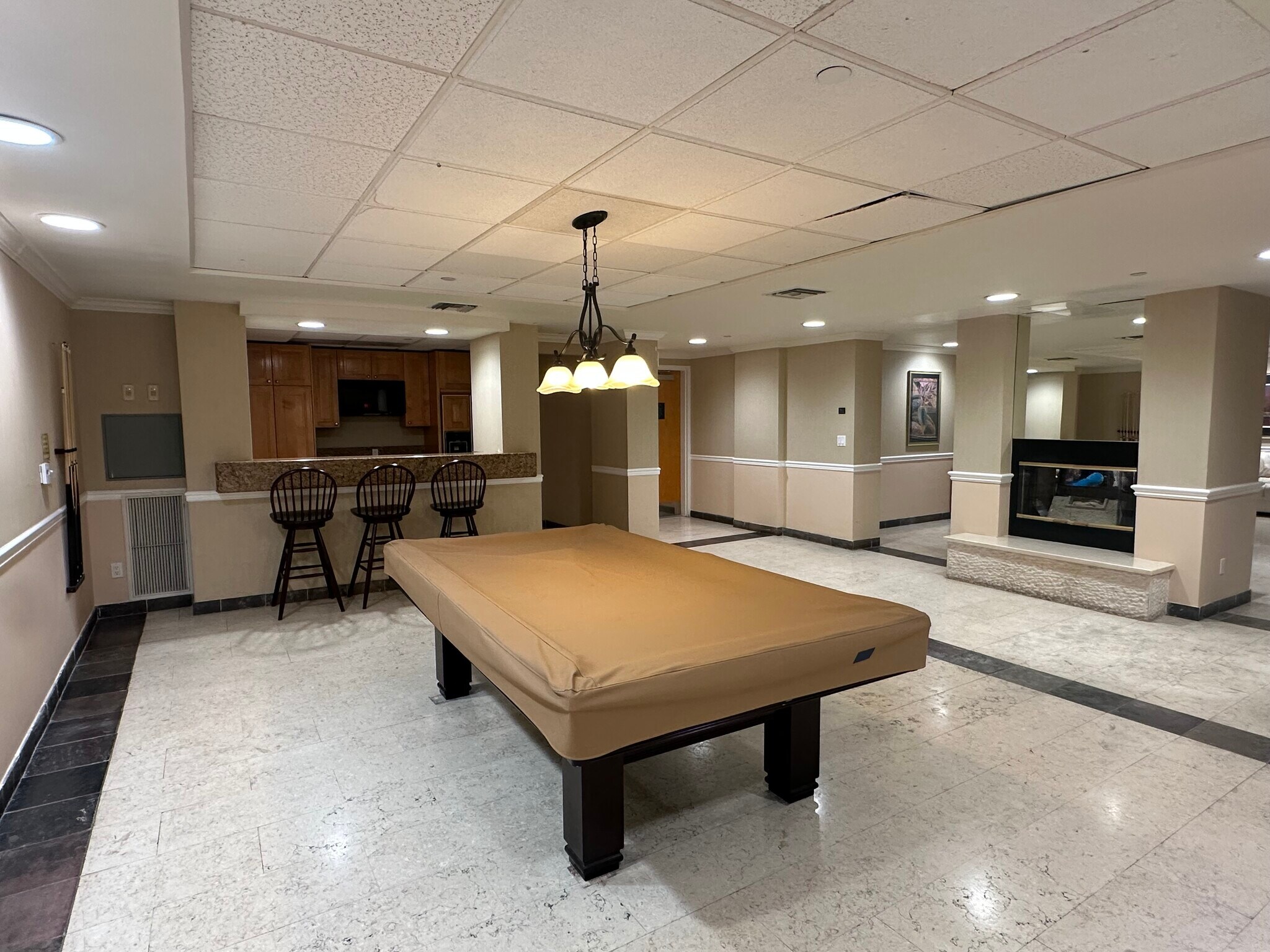 Pool table in rec room - 12222 Wilshire Blvd