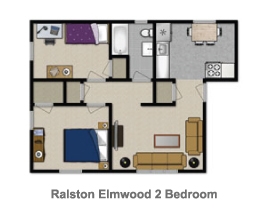 2 Bedroom - Ralston Elmwood Apartments