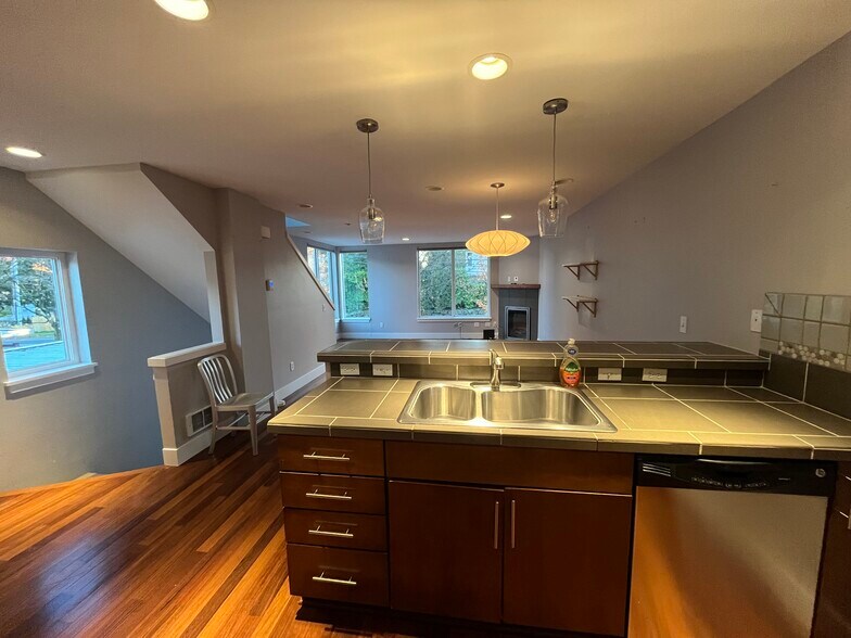 2nd floor . Kitchen view into living space - 488 N 130th St