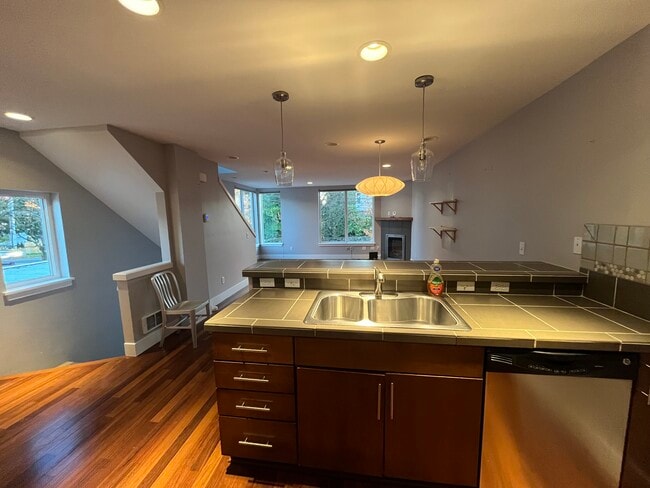 2nd floor . Kitchen view into living space - 488 N 130th St