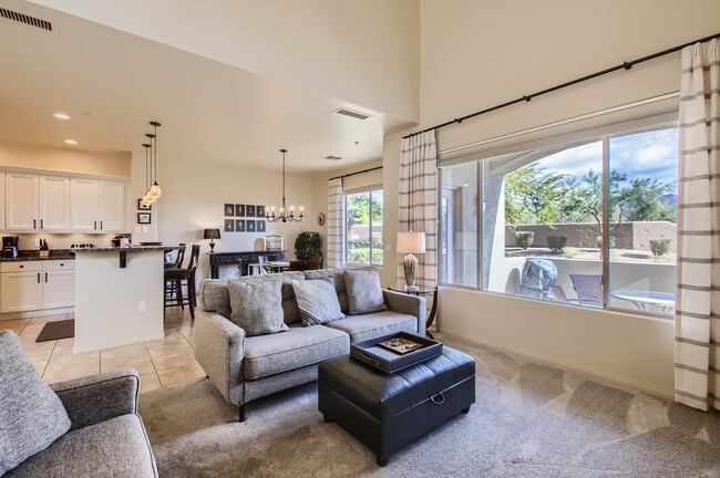 Living room with desert landscape view - 19475 N Grayhawk Dr