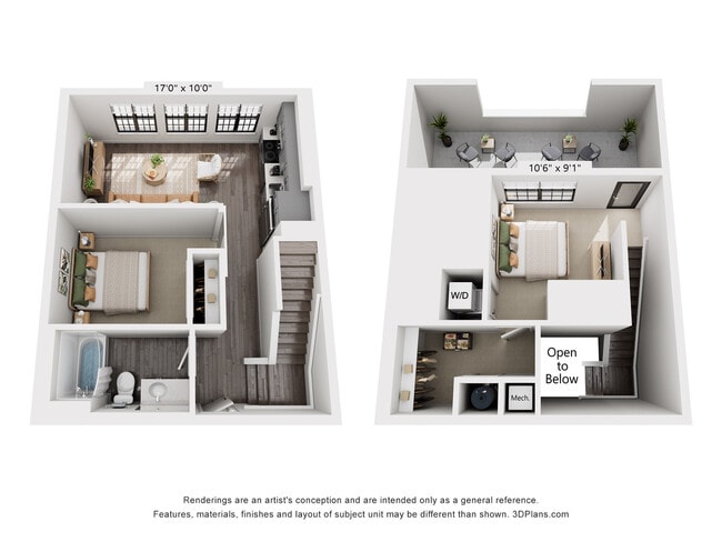 Studio w/ Loft | 949 sqft - The Whit