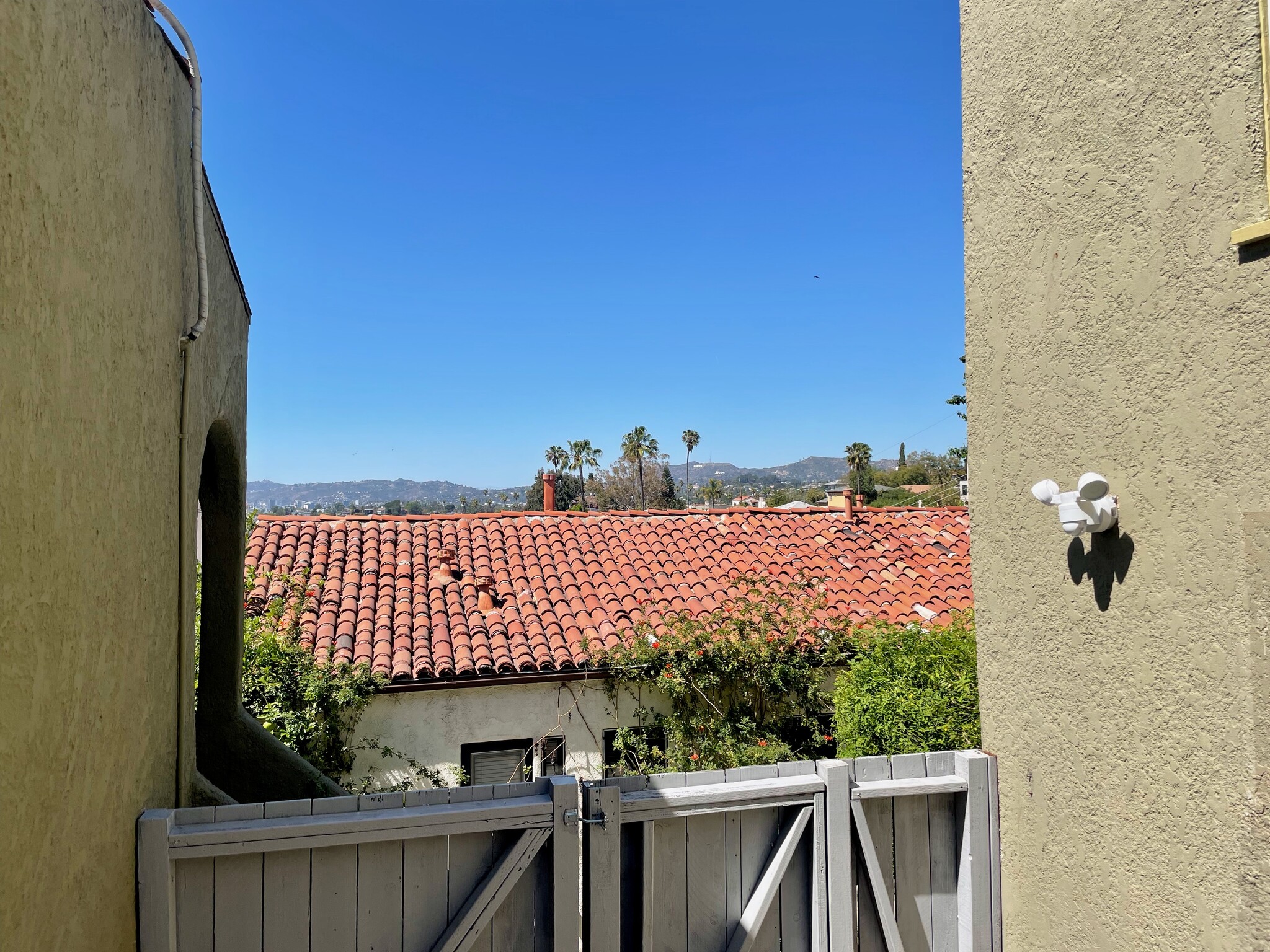 View of Hollywood sign from patio - 1306 Montana St