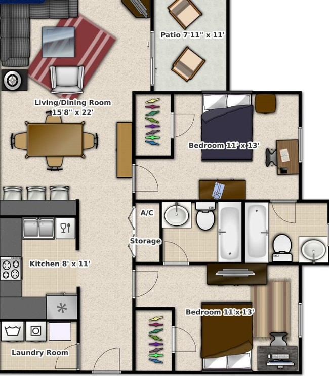 2BR/2BA - Tivoli Apartments