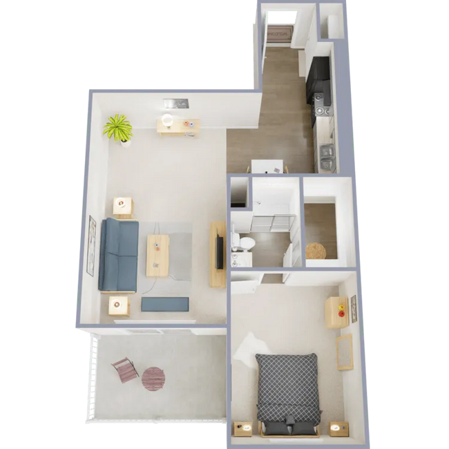 One bedroom, one bath, 588 square foot apartment - Signature at Promontory Pointe