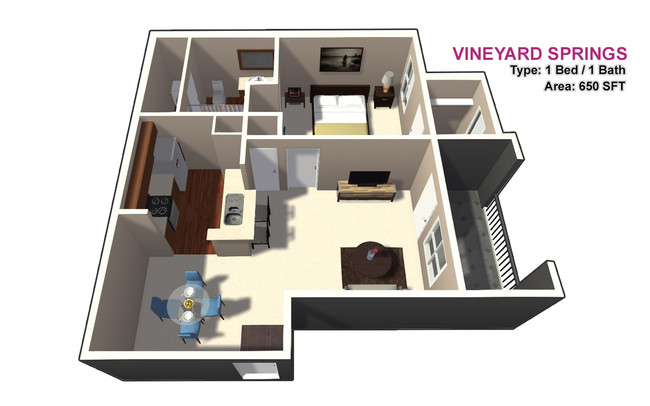 1 BED / 1 BATH - Vineyard Springs